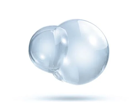 Transparent soap or water bubbles on a white background Stock Illustration
