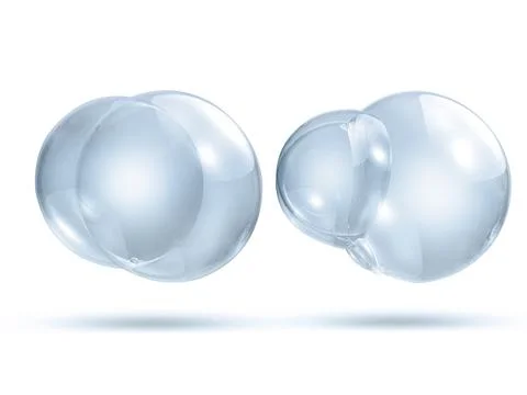 Transparent soap or water bubbles on a white background Stock Illustration