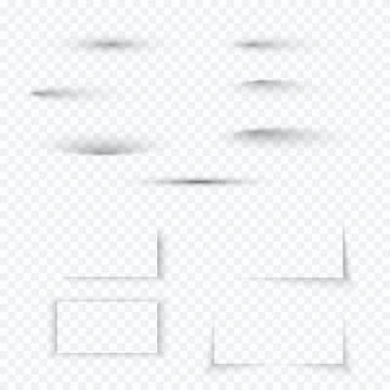 Transparent soft shadow set. Realistic abstract shadow effect collection Stock Illustration
