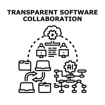 Transparent software collaboration and development process Stockillustratie