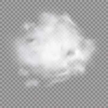 Transparent special effect stands out with fog or smoke. White cloud vector, Stock Illustration