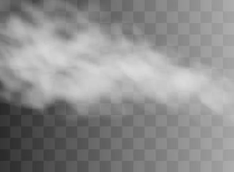 Transparent special effect stands out with fog or smoke. White cloud vector, fog Stock Illustration