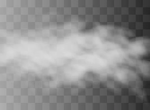 Transparent special effect stands out with fog or smoke. White cloud vector, fog Stock Illustration