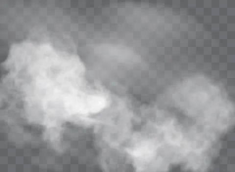 Transparent special effect stands out with fog or smoke. White cloud vector, fog Stock Illustration