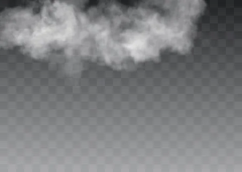 Transparent special effect stands out with fog or smoke. White cloud vector, fog Stock Illustration