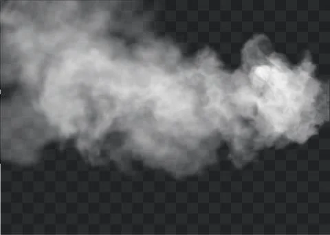 Transparent special effect stands out with fog or smoke. White cloud vector, fog Stock Illustration