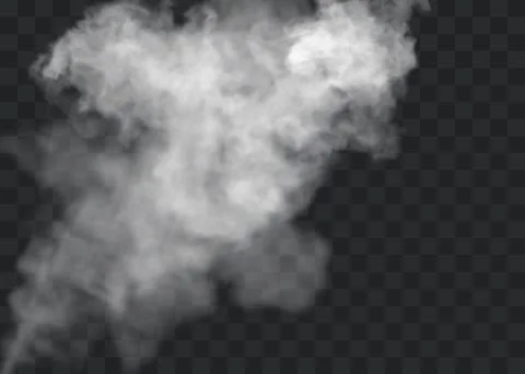 Transparent special effect stands out with fog or smoke. White cloud vector, fog Stock Illustration