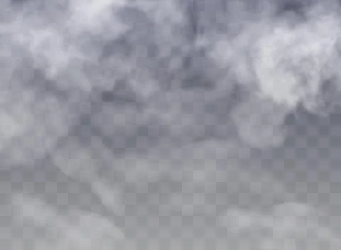 Transparent special effect stands out with fog or smoke. White cloud vector, fog Illustrazione stock