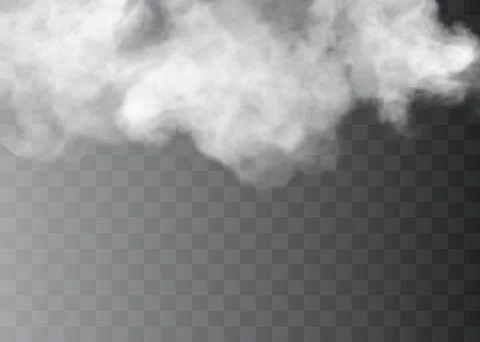 Transparent special effect stands out with fog or smoke. White cloud vector, fog Stock Illustration