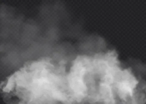 Transparent special effect stands out with fog or smoke. White cloud vector, fog Stock Illustration