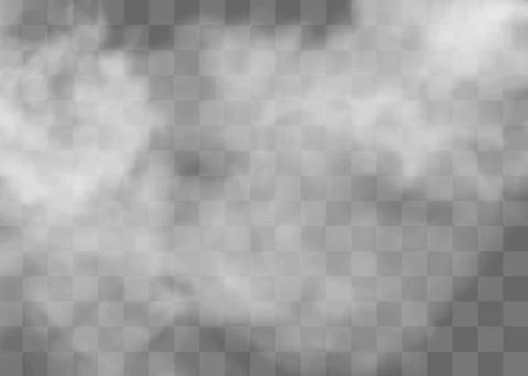 Transparent special effect stands out with fog or smoke. White cloud vector, fog Stock Illustration