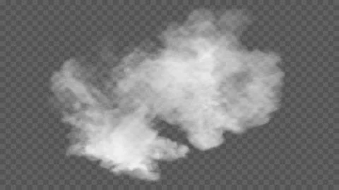 Transparent special effect stands out with fog or smoke. White cloud vector, Stock Illustration