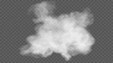 Transparent special effect stands out with fog or smoke. White cloud vector, Stock Illustration