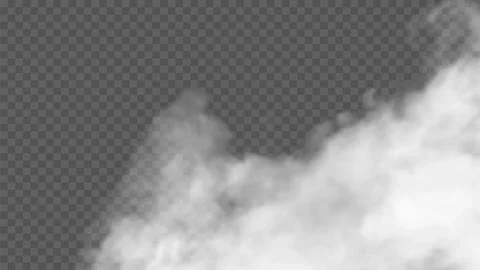 Transparent special effect stands out with fog or smoke. White cloud vector, Stock Illustration