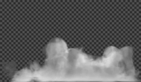 Transparent special effect stands out with fog or smoke. White cloud vector, Stock Illustration