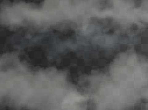 Transparent special effect stands out with fog or smoke. White cloud vector. Stock Illustration