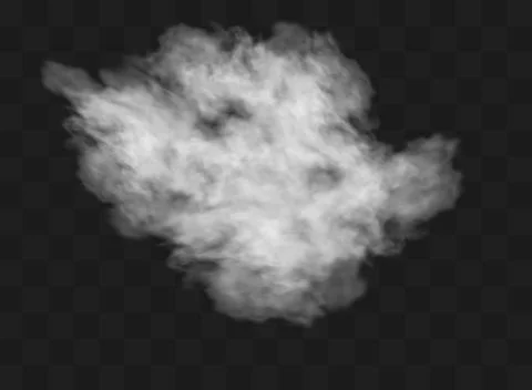 Transparent special effect stands out with fog or smoke. White cloud vector.. Stock Illustration