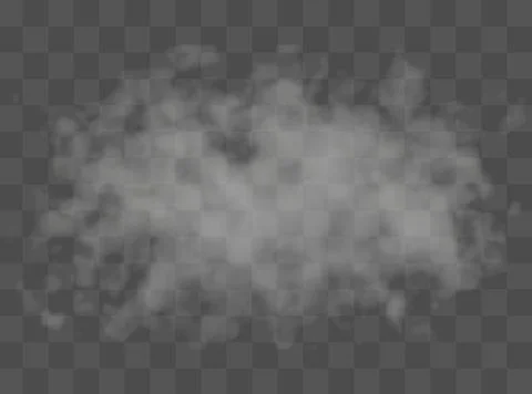 Transparent special effect stands out with fog or smoke. White cloud vector. Ilustración de archivo