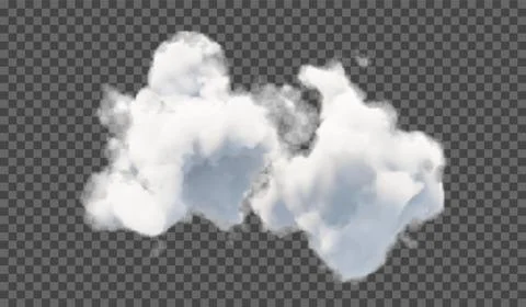 Transparent special effect stands out with fog or smoke. White cloud vector.. Stock Illustration