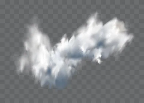 Transparent special effect stands out with fog or smoke. White cloud vector. Illustrazione stock