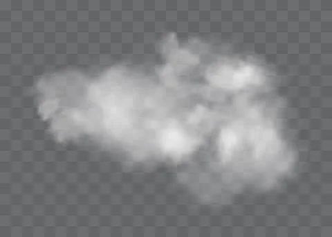 Transparent special effect stands out with fog or smoke. White cloud vector. Illustrazione stock