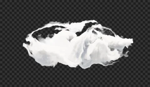 Transparent special effect stands out with fog or smoke. White cloud vector. Stock Illustration