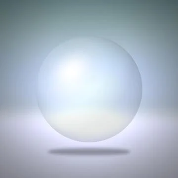 Transparent sphere on blue background Stock Illustration