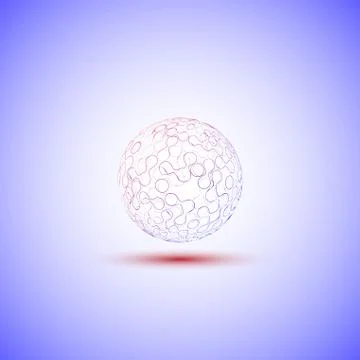 Transparent sphere on a blue background vector Stock Illustration
