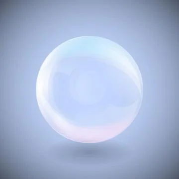 Transparent sphere on a blue background vector Stock Illustration