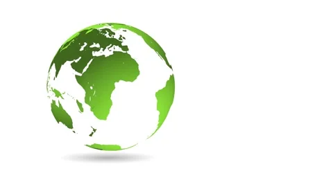 Transparent sphere. Continents highlighted in green rotating on planet earth Vidéo 329156520