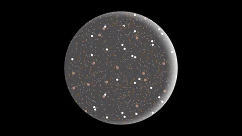 Transparent sphere with falling balls Stock Footage 97698756