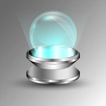Transparent sphere on plate Stock Illustration