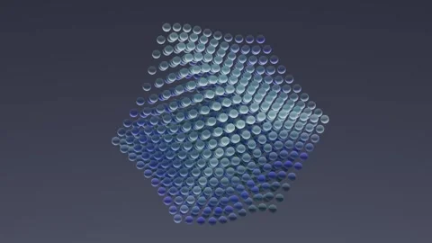 Transparent spheres move in a hexagonal pattern with soft motion Stock Footage 332464803