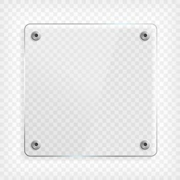Transparent square glass plate with reflection and shadow イラスト素材