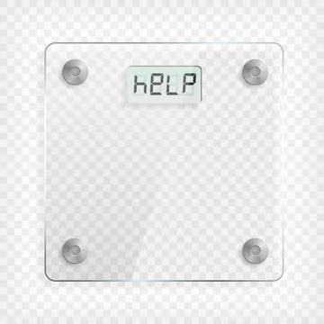 Transparent square glass scale with reflection and shadow Stock Illustration