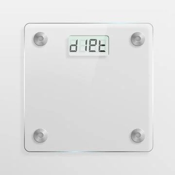 Transparent square glass scale with reflection and shadow Stock Illustration