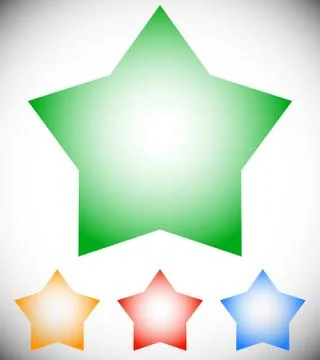 Transparent star elements. Star shape in 4 color Stock Illustration