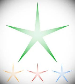 Transparent star elements. Star shape in 4 color Stock Illustration