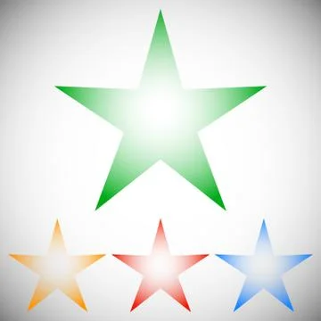 Transparent star elements. Star shape in 4 color Stock Illustration