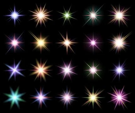 Transparent star vector symbol icon design. Beautiful illustration of glowing Illustrazione stock