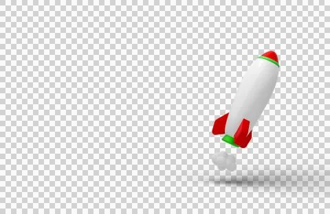 Transparent starting white rocket Stock Illustration