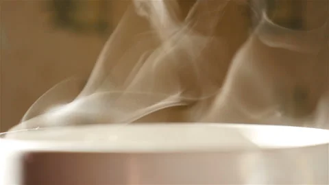 Transparent steam in the cup. Slow motion Stock Footage 91584357