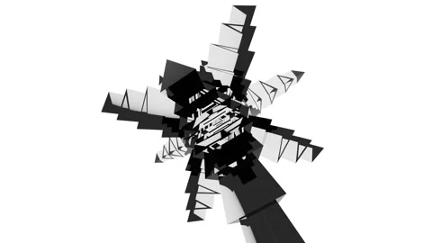 Transparent structure of pyramidal triangles rotates on a white background Stock Footage 127905925