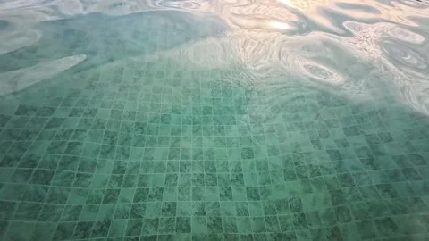 The transparent surface of the water in the pool Stock Footage 319814265