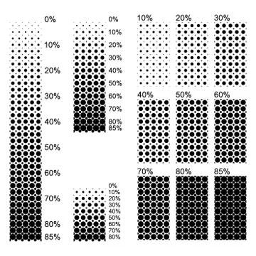 Transparent surfaces with different sized opaque dots Stock Illustration