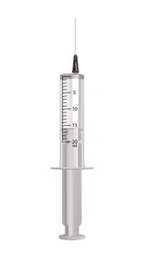 Transparent syringe on white Stock Illustration