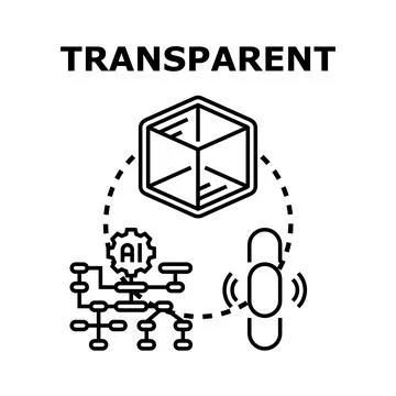 Transparent system working with artificial intelligence concept Illustrazione stock