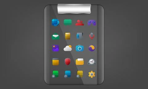 Transparent Tablet UI Library Apps Interface Design Stock Illustration