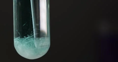 Transparent Test Tube with Acid Solution and Sediment at Bottom, Precipitation Video stock 322599809