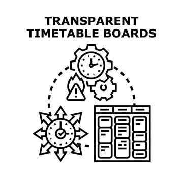 Transparent timetable boards for planning schedules and managing time Stock-Illustration